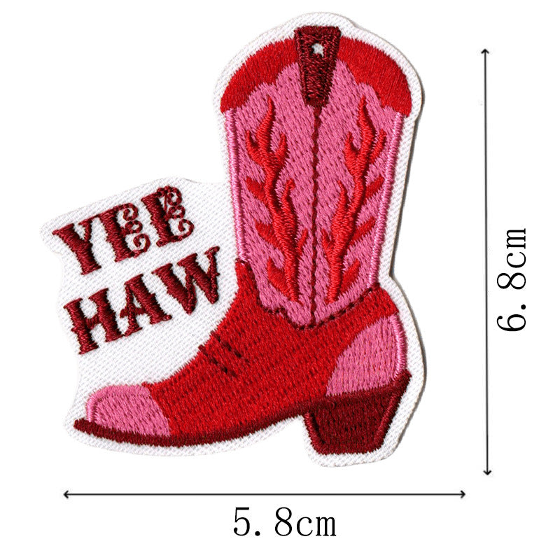 Wholesale Western Cowboy Party Cartoon Decoration Cute Patchwork Computer Embroidery Patch FS